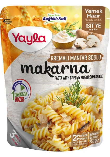 Yemek Hazır Kremalı Mantar Soslu Makarna 250 gr