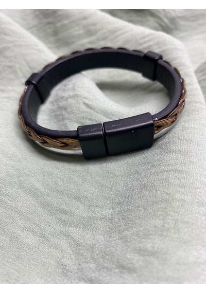 Erkek Deri Bileklik Kahverengi Rengi Manyetik Toka fırsatları