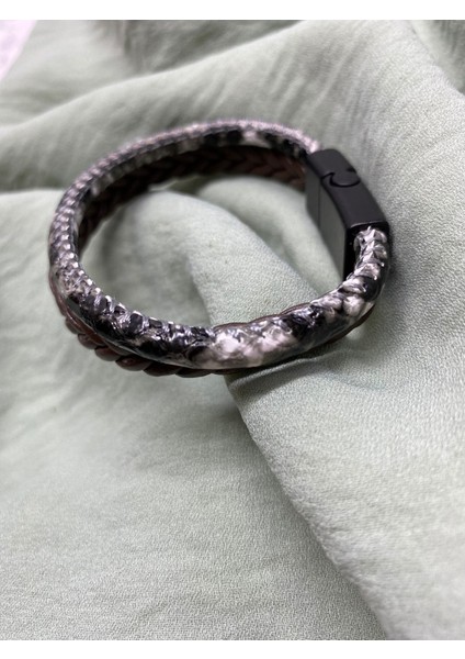 Erkek Deri Bileklik Kahverengi Renk Manyetik Toka indirimleri