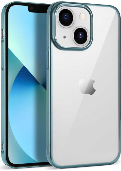 Apple iPhone 14 Plus Kenarları Renkli Kamera Korumalı Kılıf Kapak