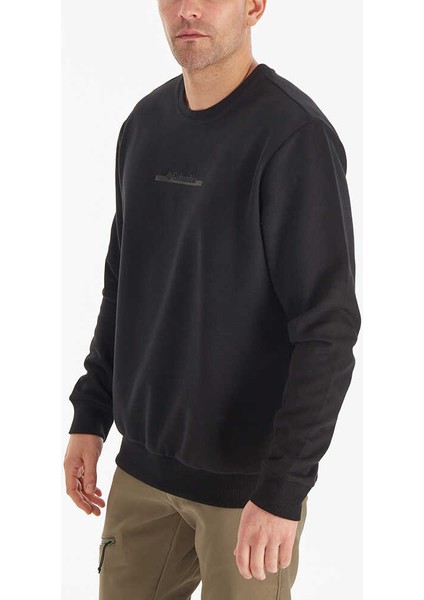 Csc Basic Bar Split Crew Erkek Sweatshirt Siyah