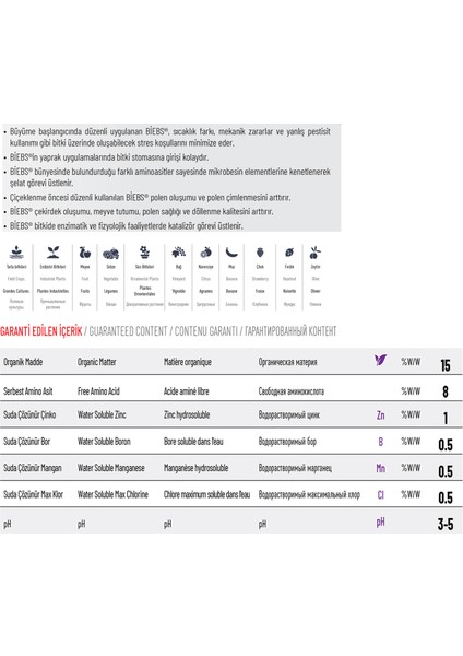 Bıebs Iz (Mikro) Element Katkılı Sıvı Organik Gübre 5 Lt