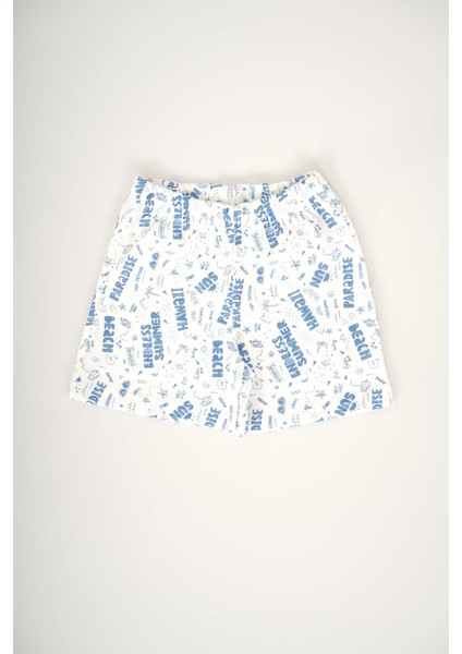 Erkek Bebek Yaka Modelli Desenli Pamuk Şortlu Takım fırsatları