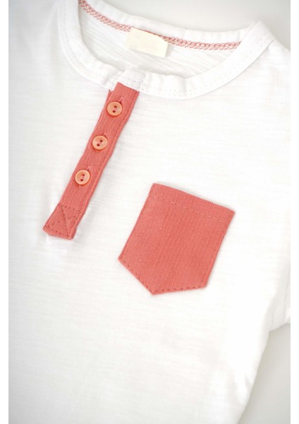 Erkek Bebek Cep Modelli ve Düğmeli Pamuk Şortlu Takım fiyatları