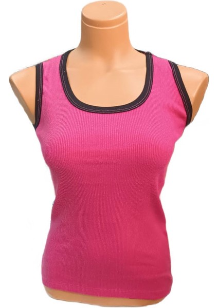 Fitted/vücuda Oturan Kalın Askılı Fitilli Esnek Örme Atlet Body