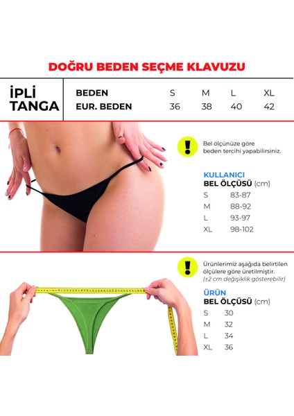 Kadın Ipli Tanga Külotlar - 3’lü Paket (1 Ad Ekru, 1 Ad Kırmızı, 1 Ad Lacivert) 1301T