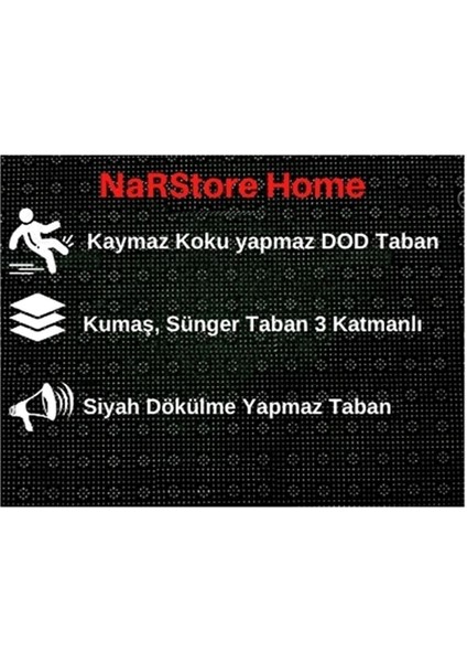 Nar Store Home Gri Kabartmalı Kaymaz Taban Yıkanabilir Kesme Yolluk Halı