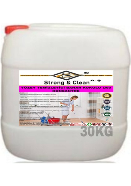 Yüzey Temizleyici Konsantre 1/60 Bahar Kokusu 30 kg