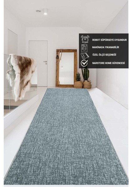 Düz Gri Kaymaz Taban Yıkanabilir Kesme Yolluk Halı fırsatları