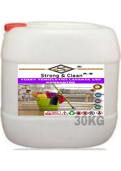 Yüzey Temizleyici Konsantre 1/60 Lavanta Kokusu 30 kg