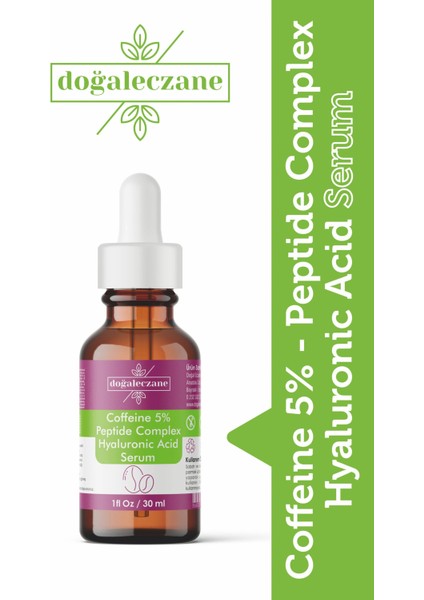 Caffeine 5% + Peptide Complex + Hyaluronic Acid 1% Yüz Bakım Serumu fırsatları