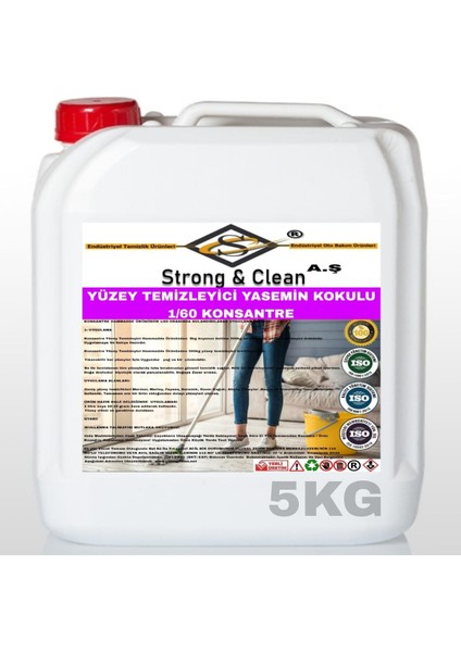Yüzey Temizleyici Konsantre 1/60 Yasemin Kokusu 5kg