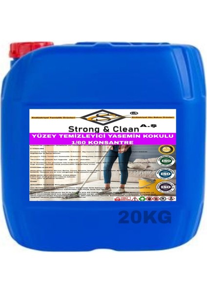 Yüzey Temizleyici Konsantre 1/60 Yasemin Kokusu 20 kg