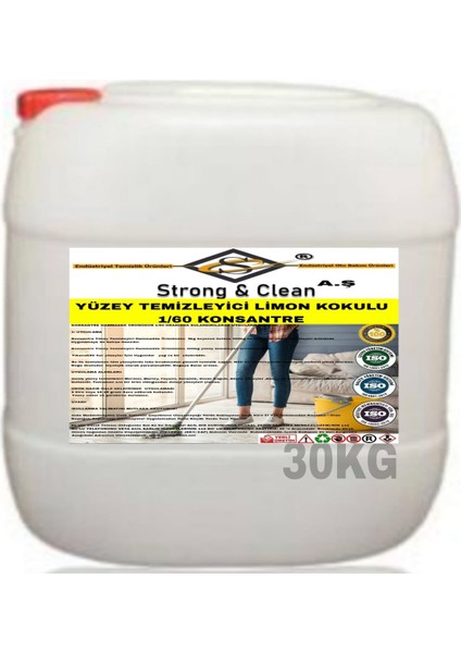 Yüzey Temizleyici Konsantre 1/60 Limon Kokusu 30 kg