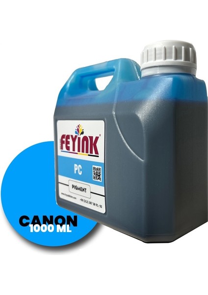 Feyink® Canon Lucia Pro Serisi Plotter Pigment Kartuş Dolum Mürekkebi PFI-1300 PFI-1700 Pc (Photo Cyan) -1000ML-