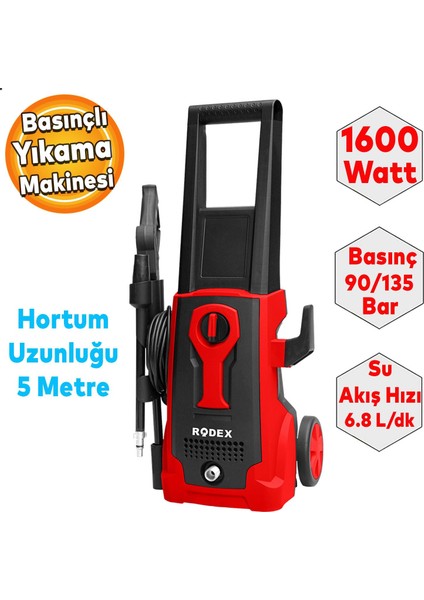 RDX710 Basınçlı Halı Araç Oto Yıkama Makinası 1600W 135 Bar