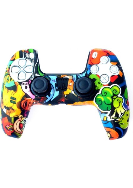 Playstation 5 Desenli Kol Koruyucu Silikon Kılıf 3p5
