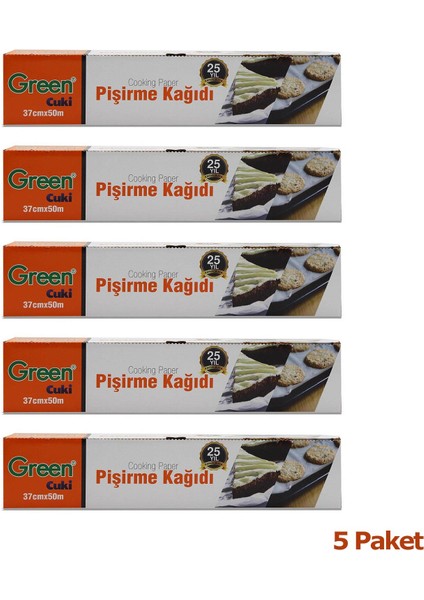 Yağlı Fırın Tepsi Pişirme Kızartma Kağıdı 37 cm x 50 mt 5 Kutu