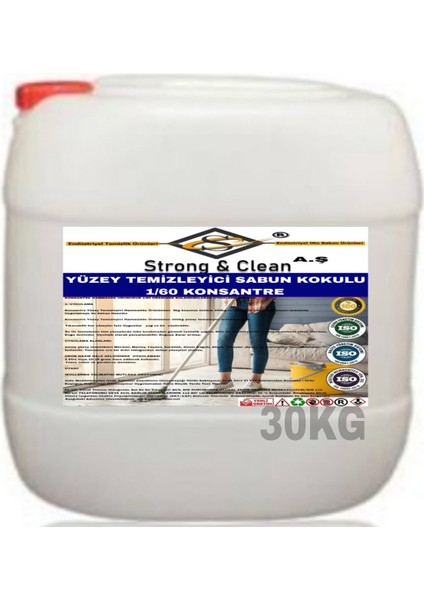 Yüzey Temizleyici Konsantre 1/60 Sabun Kokusu 30 kg