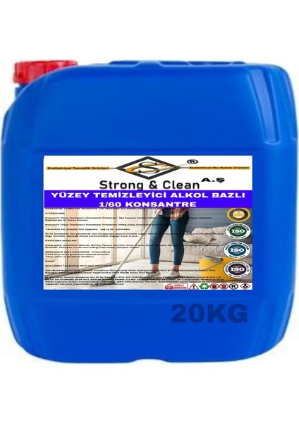 Yüzey Temizleyici Konsantre 1/60 Alkol Bazlı 20 kg