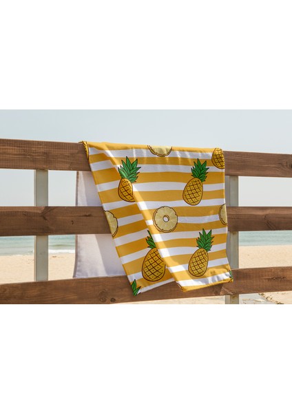 Ananas Dijital Baskılı Plaj Havlusu