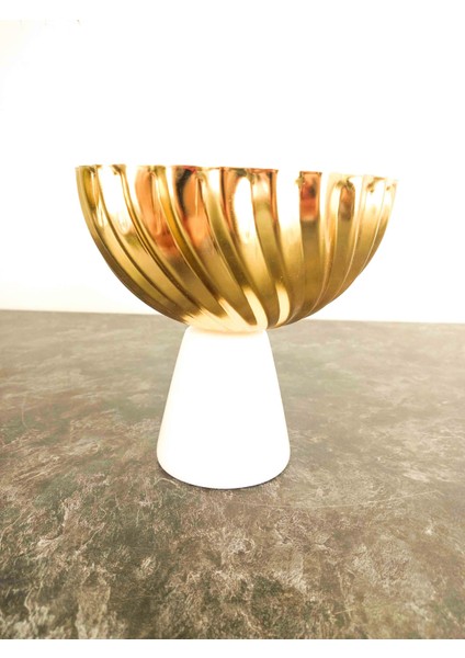 Ithal Beyaz Mermer Ayaklı Gold Dövme Demirli Saksı Saksılık Dekoratif Aksesuar fiyatları