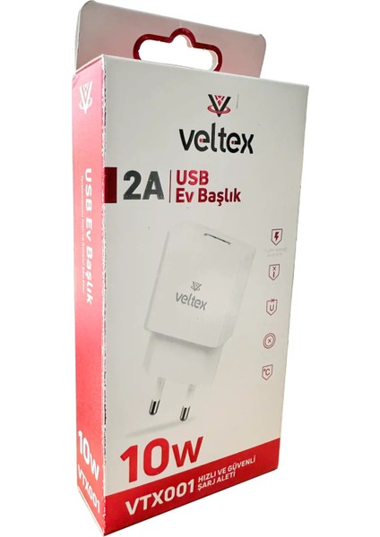 10W 2A USB Şarj Başlığı Veltex VTX001