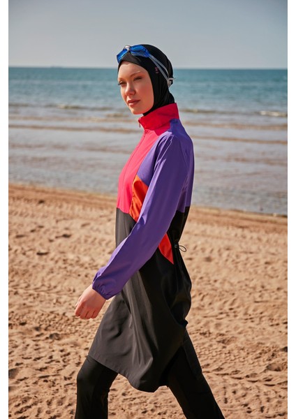 Paraşüt Siyah Tam Kapalı Tesettür Mayo M2312 fiyatları