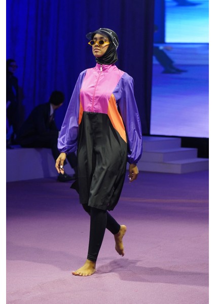 Paraşüt Siyah Tam Kapalı Tesettür Mayo M2312 modelleri