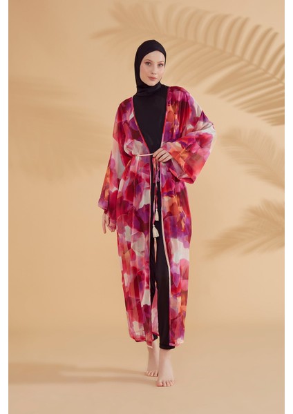 Batik Desenli Fuşya Kimono Kaftan P2341 fiyatları