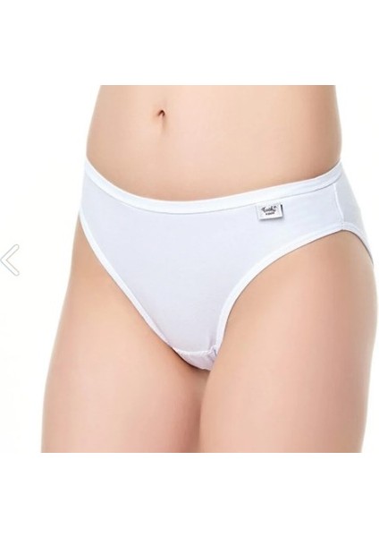 12 'li Elastan Düz Bayan Bikini Külot 0715