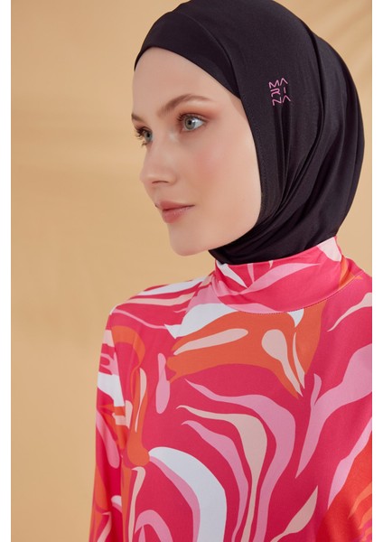 Desenli Fuşya Tam Kapalı Tesettür Mayo M2322 fırsatları