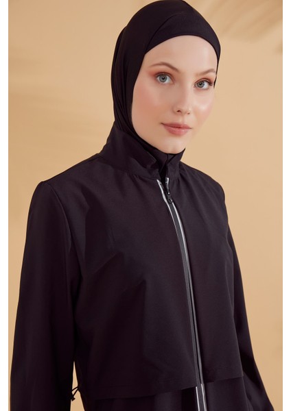 Paraşüt Basic Siyah Tam Kapalı Tesettür Mayo M2314
