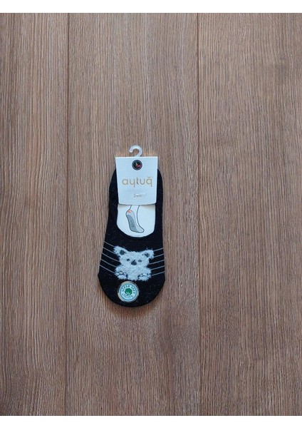 Yaz Sezonu 4 Çift Pamuk Bayan Koala Desenli ( Siyah-Lacivert-Pembe-Bej ) Babet Çorap - 31335 modelleri