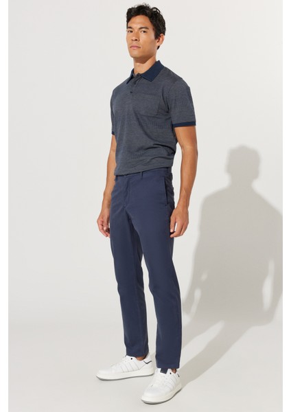 ALTINYILDIZ CLASSICS Erkek Lacivert Comfort Fit Rahat Kesim Pamuklu Diyagonal Desenli Esnek Pantolon fiyatları