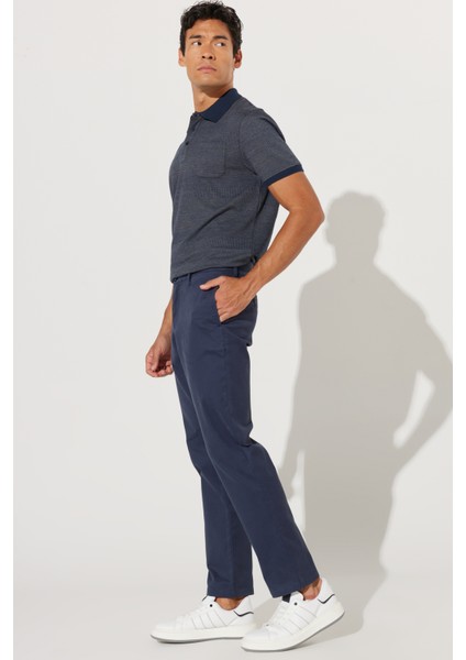 ALTINYILDIZ CLASSICS Erkek Lacivert Comfort Fit Rahat Kesim Pamuklu Diyagonal Desenli Esnek Pantolon indirimleri