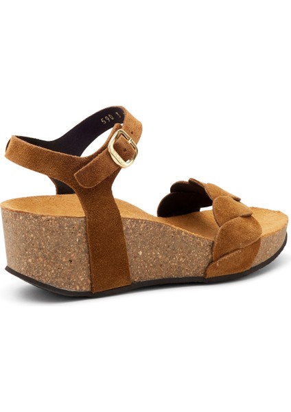 Kadın Sandalet 59D3 Frau Suede-S Leather Sigaro