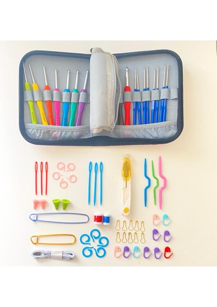 Örgü Tığ Seti ve Örgü Malzemeleri Seti Pembe Kedi Desenli Çantalı Zengin İçerik fiyatları