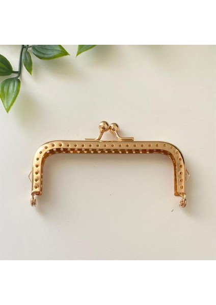 Çanta ve Cüzdan Klipsi Altın Renk Köşeli Model 10,5 cm