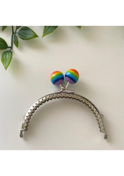 Çanta ve Cüzdan Klipsi Gökkuşağı Boncuklu 10,5 cm
