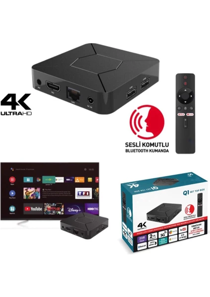 FS1PRO Teknoloji 4K Android TV - 5g Android TV Stick / Media Player & Chromecast 4K - Google Asistan