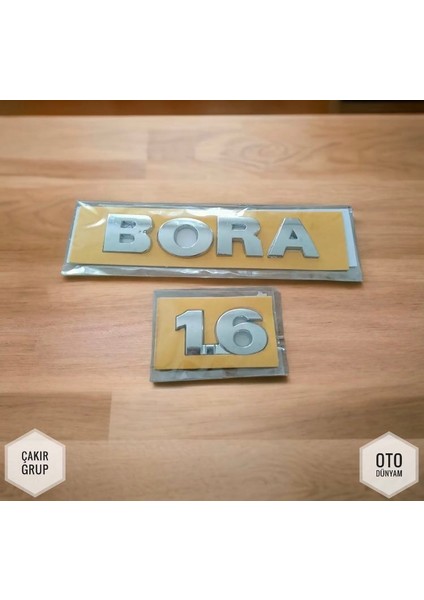 Bora Yazı Takım Logo Volkswagen "bora 1.6" 2'li Bagaj Yazısı Amblemi