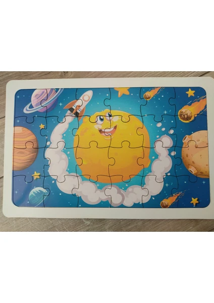 Göktaşı Puzzle Ahşap Renkli Puzzle 24 Parça