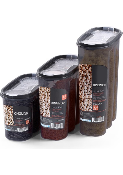 3'Lü Sızdırmaz Kapaklı Erzak Saklama Kabı Seti 1 X (1200 Ml, 1700 Ml, 2400 Ml) Fükmmsk-01