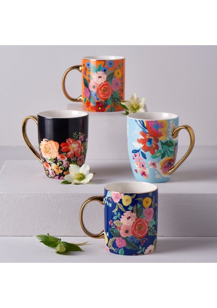 Lily Porselen 330 Ml Mug Mavi