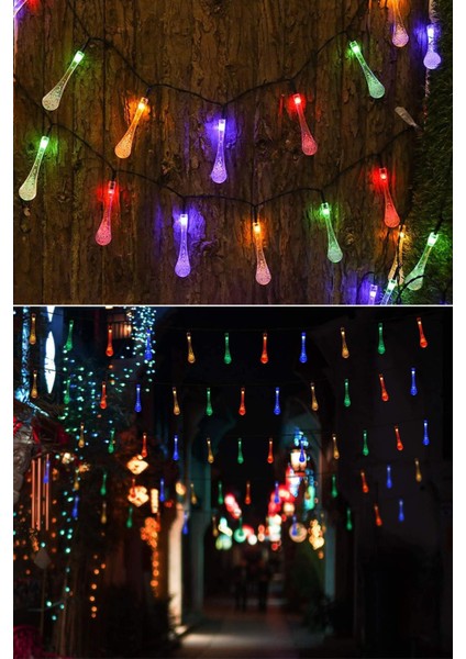 Solar Güneş Enerjili 50 LED Işıklı Su Damlası Dekorasyon Bahçe Aydınlatması (Renkli Işık) fırsatları