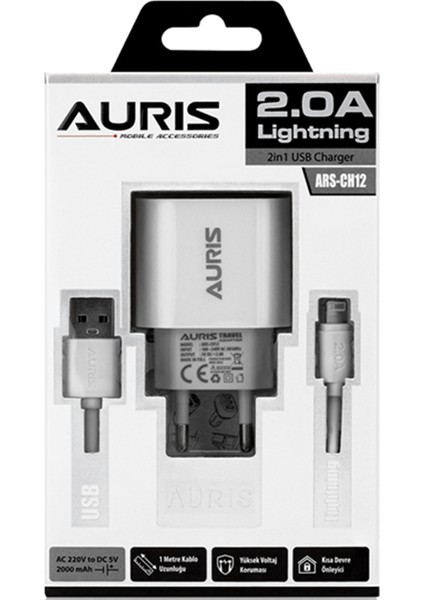Auris 2A Lightning Set Şarj Cihazı ARS-CH12
