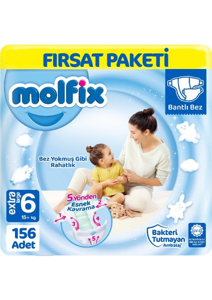 Bebek Bezi 6 Beden Fırsat Paketi 39X4 156 Adet