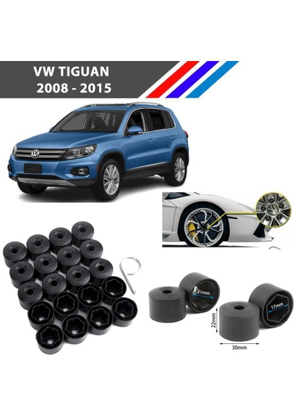 - Vw Tiguan Bijon Civata Kapağı Siyah Renk 20 Adetli Set 17MM 1K06011739B9