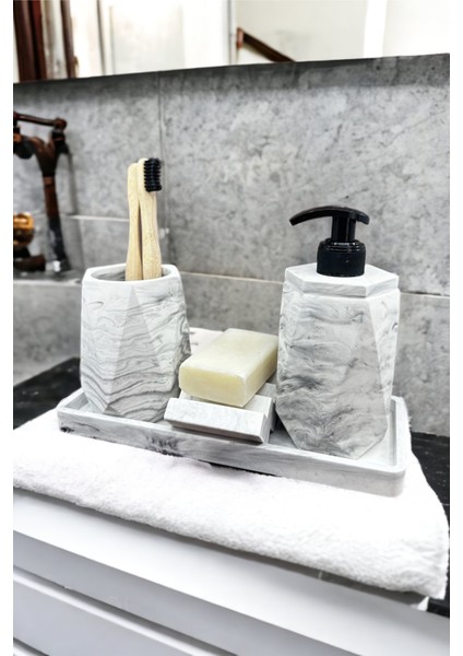 Beton Banyo Seti Gri